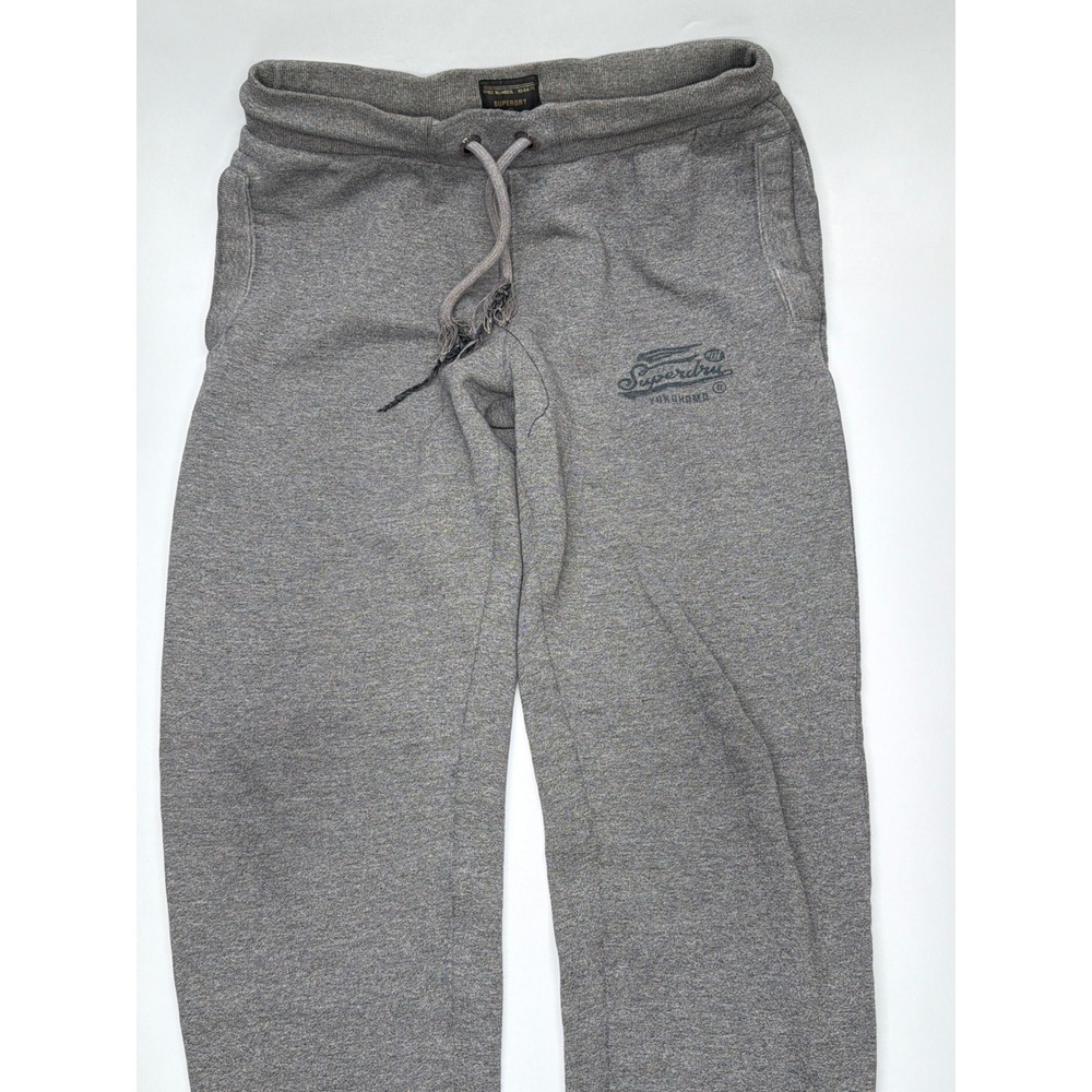 Superdry Yokohama Mens Grey Heather Jogger Sweatpants Size M Drawstring Fleece